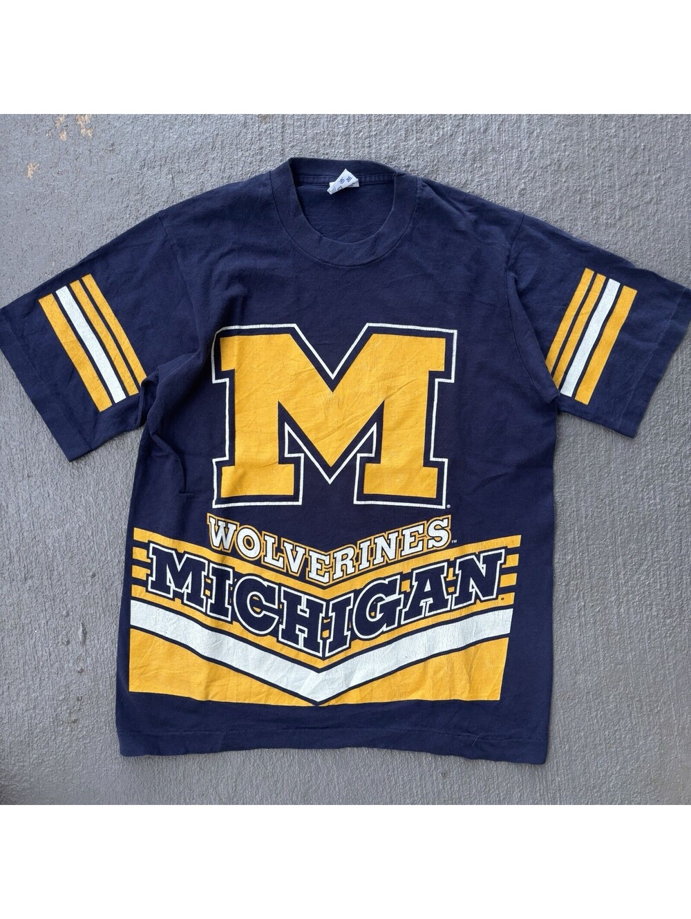 Vintage 90s University Of Michigan Wolverines AOP Salem Sportswear YOUTH Large